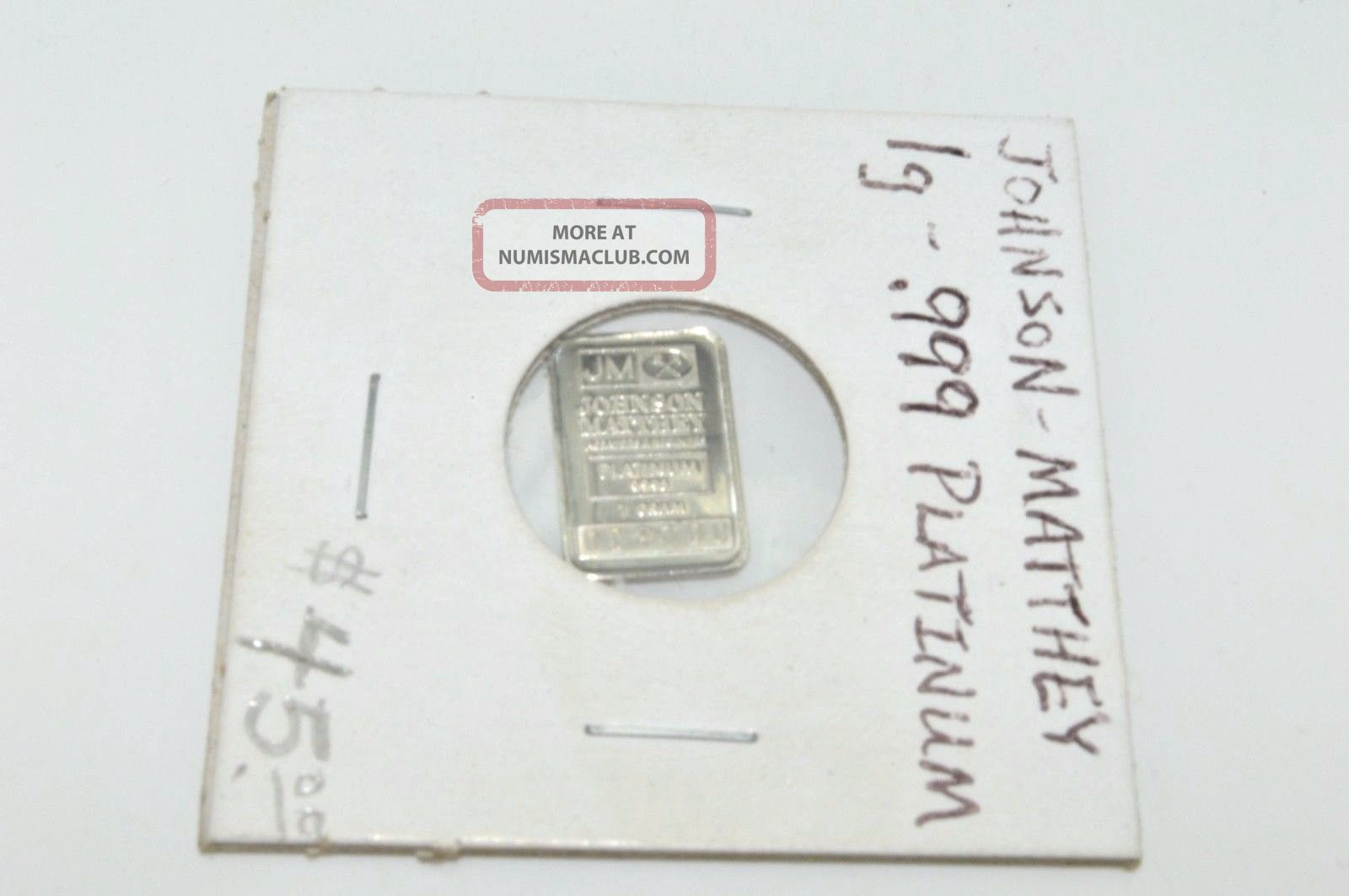 (1) Johnson Matthey 1 Gram. 999 Fine Platinum Bar C950