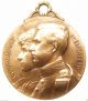 Art Nouveau Lady - Glory & Honor - 1914 Antique Art Medal Pendant Signed J.  Fisch Exonumia photo 1