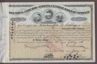 Washington Augustus Roebling (1837 – 1926) Signed Railroad Stock Certificate photo