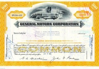 General Motors Corporation (100 Shares) 1963 Stock Cancelled Certificate photo