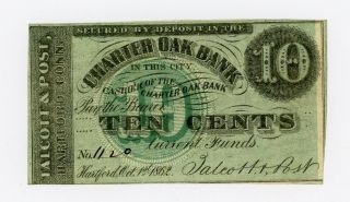 1862 10c Talcott,  Post - Hartford,  Connecticut Merchants Scrip Civil War Era photo