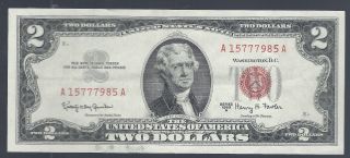 1963 A $2 Red Seal Note Two Dollar Bill Legal Tender photo