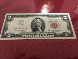 1963 $2 Star Red Seal Note Two Dollar Bill (00016360a) Low Number 1/1 photo
