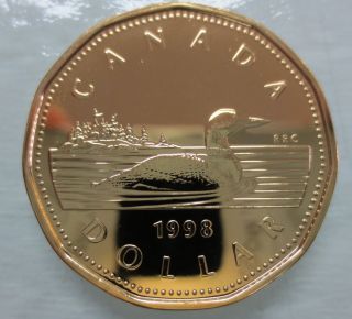 1998w Canada Loonie Proof - Like One Dollar Coin - A photo