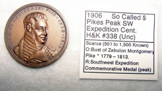So Called Dollar (hk - 338) 1906 Pikes Peak Expedition Medal Coin Scarce Au photo