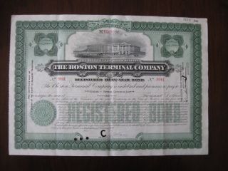 The Boston Terminal Company Registered 50 Year Bond No.  9041 1947 photo