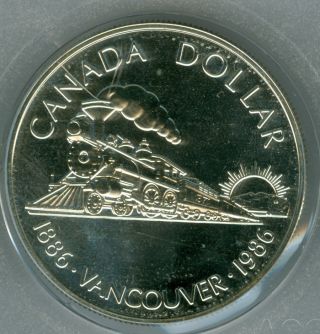 1986 Canada Silver Vancouver Dollar Top Grade Sp Specimen Proof. photo