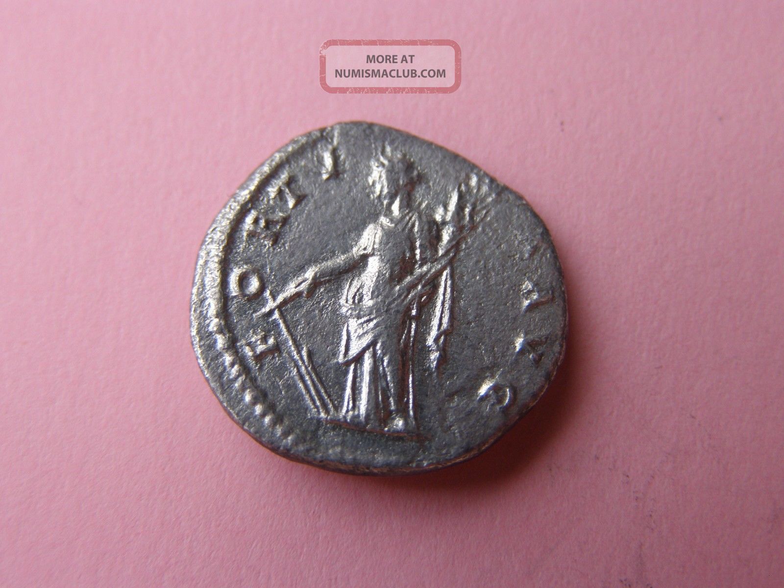 Ancient Roman Silver Coin Hadrian Denarius Fortuna