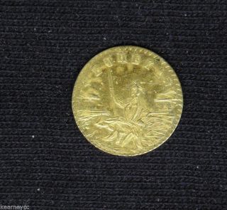 1854 California Gold Eureka Charm Choice Au About Uncirculated Round photo