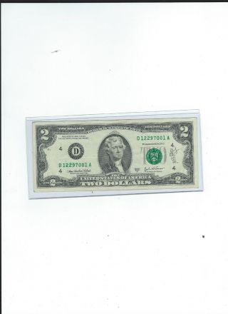 Ink Error $2 Two Dollar Banknote (12 - 27) photo