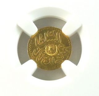 Tn41 Tunisia Ottoman Ah1289 Gold 5 Piastre With C/m Km - 170 Ngc photo