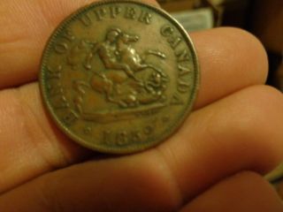 1852 Canadian Half Penny Token photo