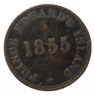 1855 Canada Prince Edward Island George Davies 1/2 Penny Token Edward ' S Variety photo