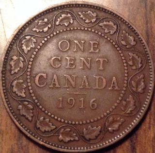 1916 Canada Large Cent King George V Very Old Penny Loook photo