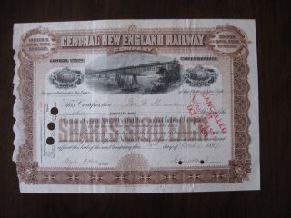 Cne Central England Railway Cap[ital Stock Certificate 127 1899 photo