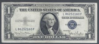 1935 D U.  S.  $1 Dollar Narrow Blue Seal Silver Certificate Note (crisp) photo