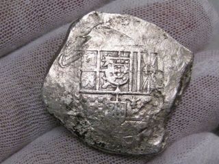 Spanish Colonial Silver 8 Reales Cob - Philip Iv (1621 - 65).  Spain.  27.  1g,  32x33mm photo