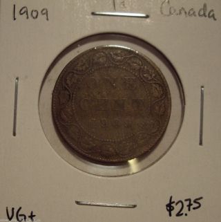 Canada Edward Vii 1909 Large Cent - Vg, photo