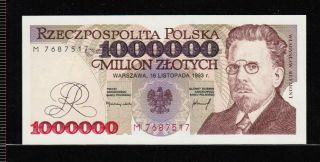Poland 1 000 000 Zlotych 1993 Gem Unc - Rare photo