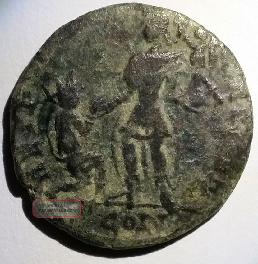 Ancient Roman Bronze Coin Gratian 367 - 383ad Raising Kneeling Female ...