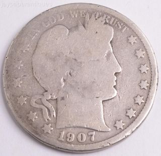 1907 O Orleans Silver Barber Half Dollar Us Coin photo