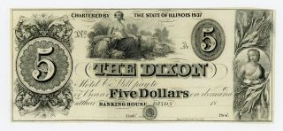 1800 ' S $5 The Dixon Hotel Co.  - Dixon,  Illinois Note Cu photo