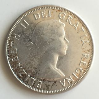 Canada 50 Cents Half Dollar 1958 - Xf,  Last Year,  Silver photo