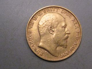 1903 Gold Half Sovereign.  Great Britain.  Edward Vii.  Agw.  1177 Troy Oz. photo