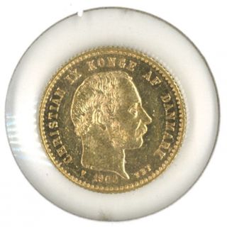 Denmark 1900 Gold 10 Kroner.  1296 Oz.  Agw photo