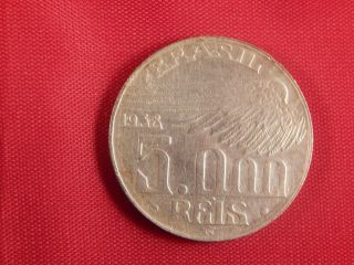 1936 Brazil 5000 Reis (dumont) Unc Silver Coin photo