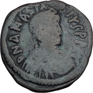 Anastasius I 491ad Large Ancient Authentic Medieval Byzantine Coin I44480 photo