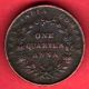 British India - 1835 - One Quarter Anna - East India Company - Rare Coin M - 17 India photo 1