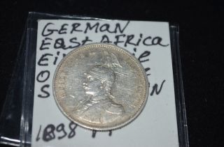 German East Africa 1892 1 Rupie Silver Coin Vf photo