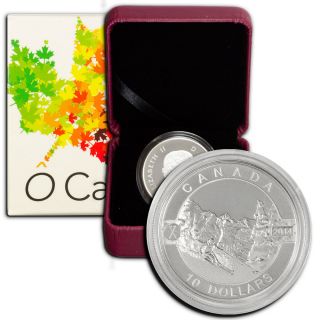 2014 O Canada Skiing 1/2 Oz $10 Silver Coin And photo