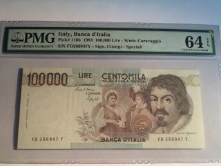 Italy,  1983 100,  000 Lire P110b Pmg 64 Epq Nr photo