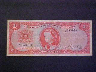 1964 Trinidad And Tobago Paper Money - One Dollar Banknote photo