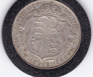 Very Sharp 1921 King George V Half Crown (2/6d) - Silver Coin photo