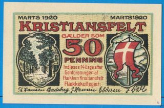 Denmark Christiansfeld Kristiansfelt 50 Pfennig 1920 Galder Som Notgeld Banknote photo