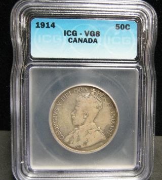 1914 Canada 50c Icg Vg8 - 3801 photo