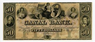 1800 ' S $50 The Canal Bank - Orleans,  Louisiana Note Cu photo
