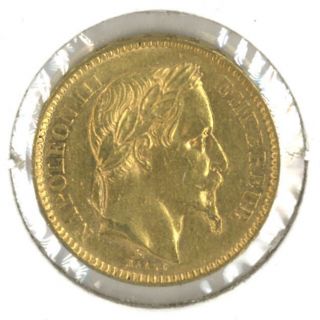 France 1862 - A 20 Francs Gold.  1867 Oz.  Agw Napoleon Iii photo