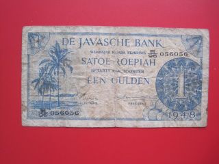 Netherland Indies : De Javasche Bank Of Een Gulden (1948) photo