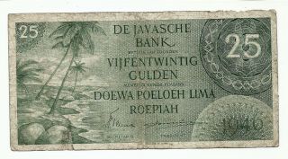 Netherlands Indies 25 Gulden 1946 Federal I Indonesia P91 =fine= photo