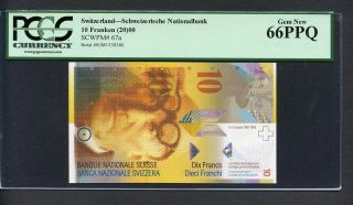 Tt Pk 67a 2000 Switzerland 10 Franken 