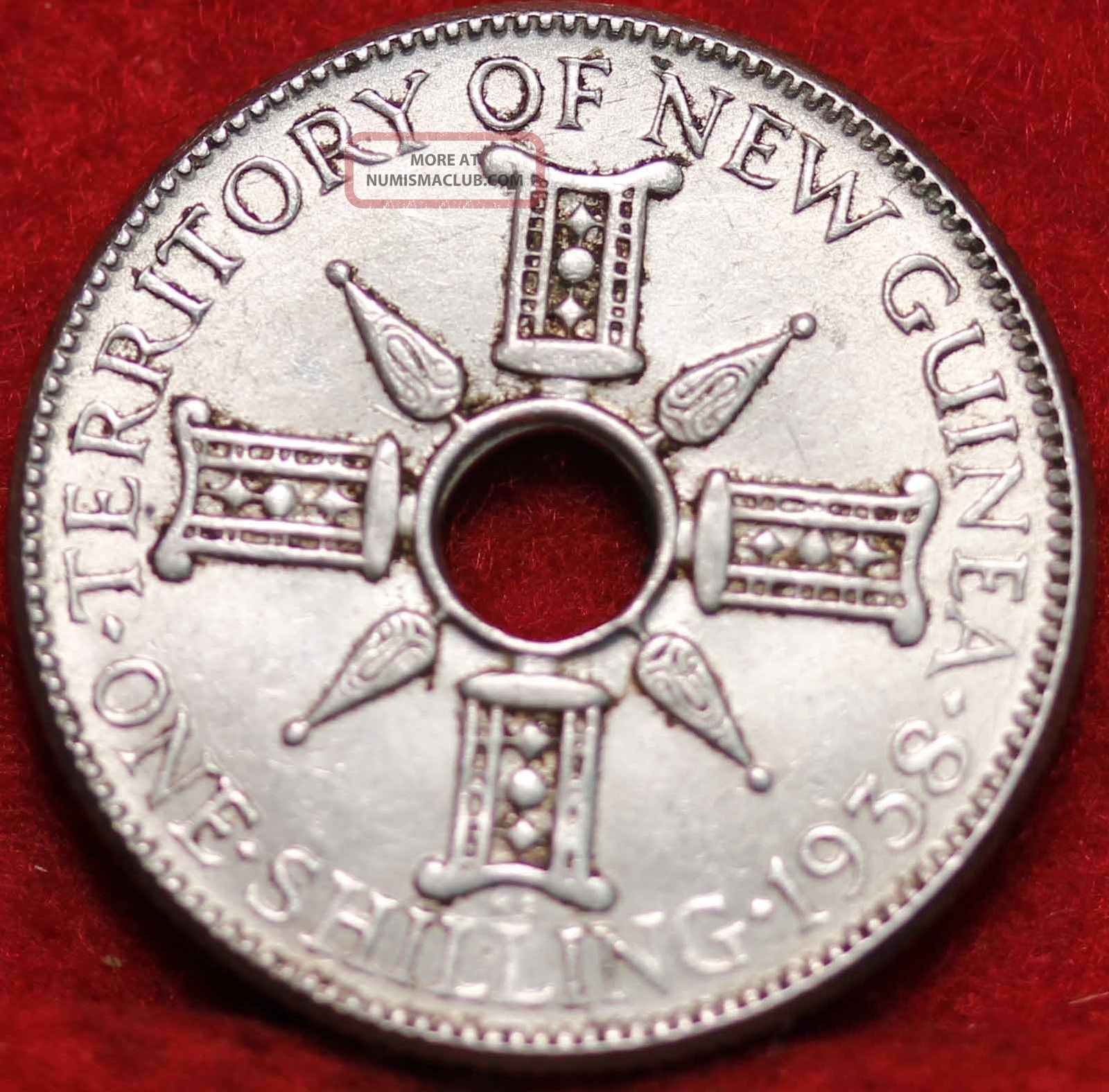 1938 Guinea Shilling Silver Foreign Coin S/h