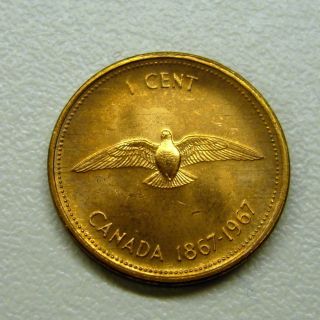 1967 Canada 1 Cent Coin Unc photo