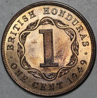 1949 British Honduras Large Cent Red/brown Bu (15121602s) photo