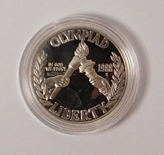 1988 Us Olympic, .  900 Silver Dollar Coin,  Proof,  No Packing Box Or photo