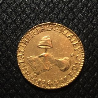 1844 Mo Mf Gold Medio Escudo Republica Mexicana Coin 1/2 Escudo photo