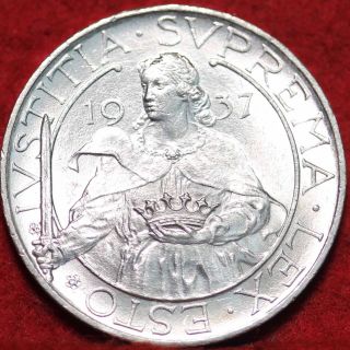 Uncirculated 1937r San Marino Silver 10 Lire Foreign Coin S/h photo